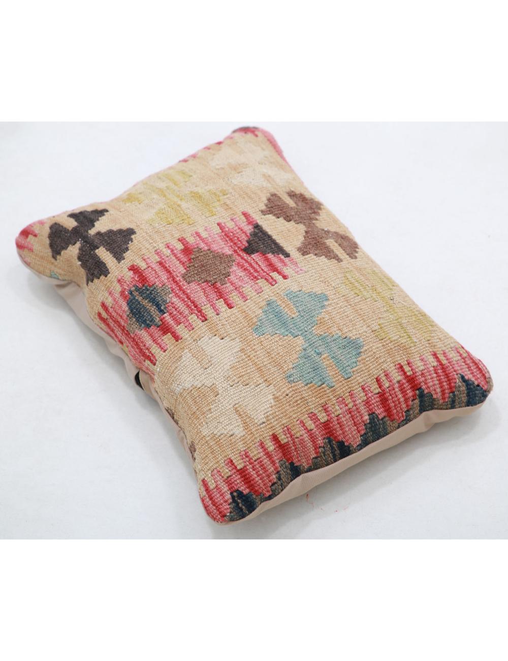 Hand Woven Tribal Multi Color Geometric Wool Pillow - 1'0'' x 1'5'' Arteverk Arteverk Rugs