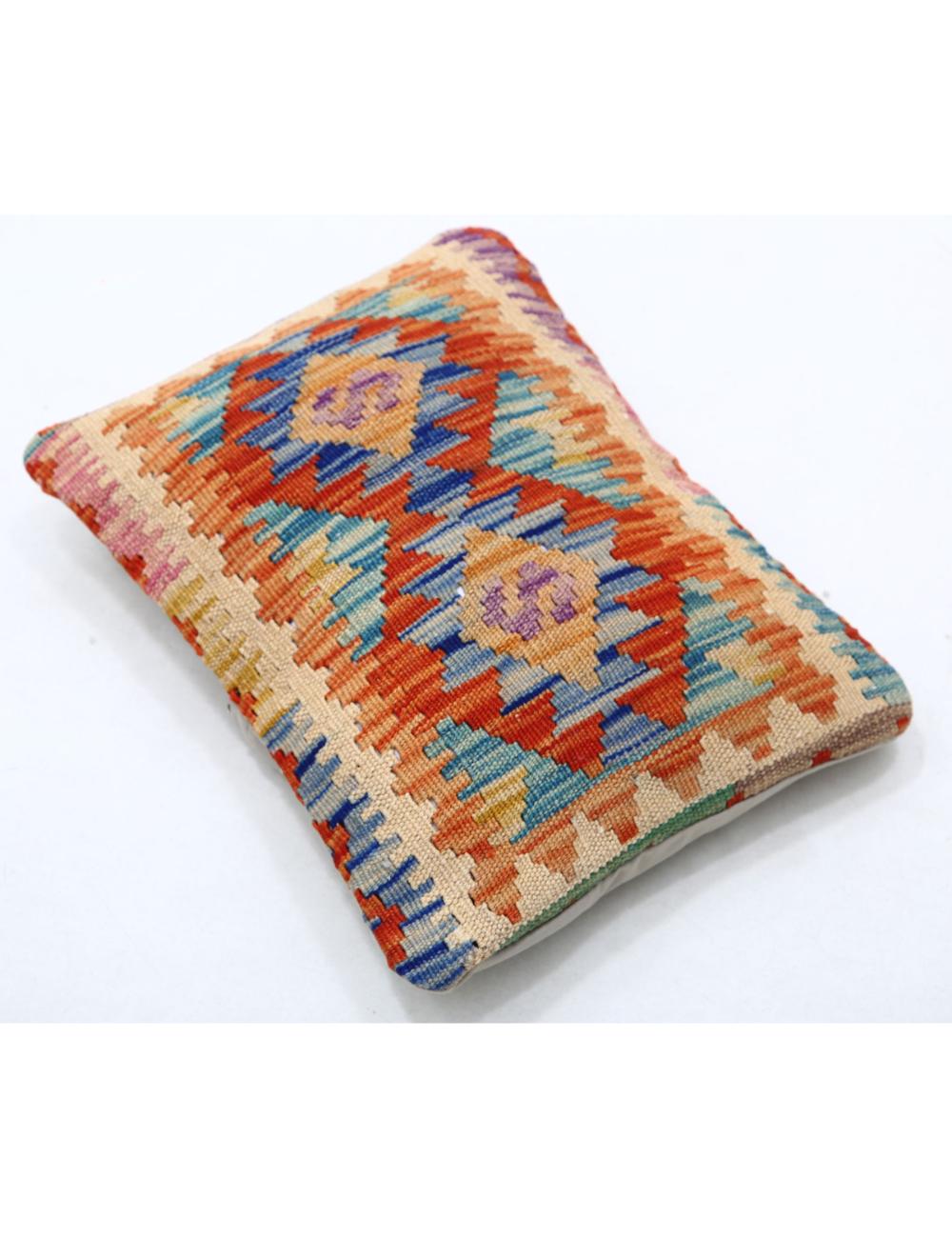 Hand Woven Tribal Multi Color Geometric Wool Pillow - 1'0'' x 1'5'' Arteverk Arteverk Rugs