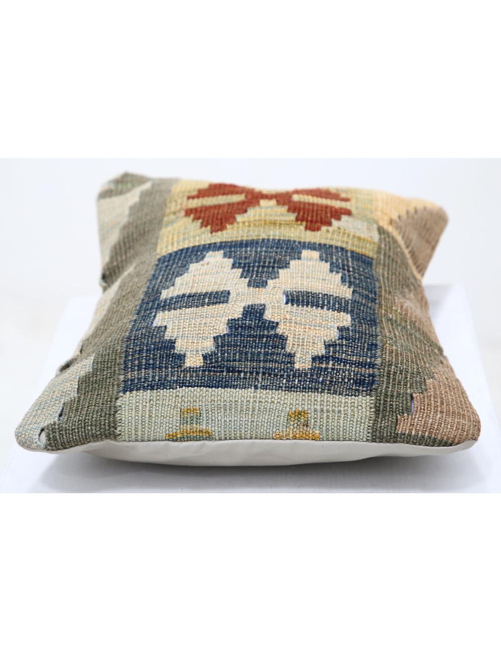 Hand Woven Tribal Multi Color Geometric Wool Pillow - 1'0'' x 1'5'' Arteverk Arteverk Rugs
