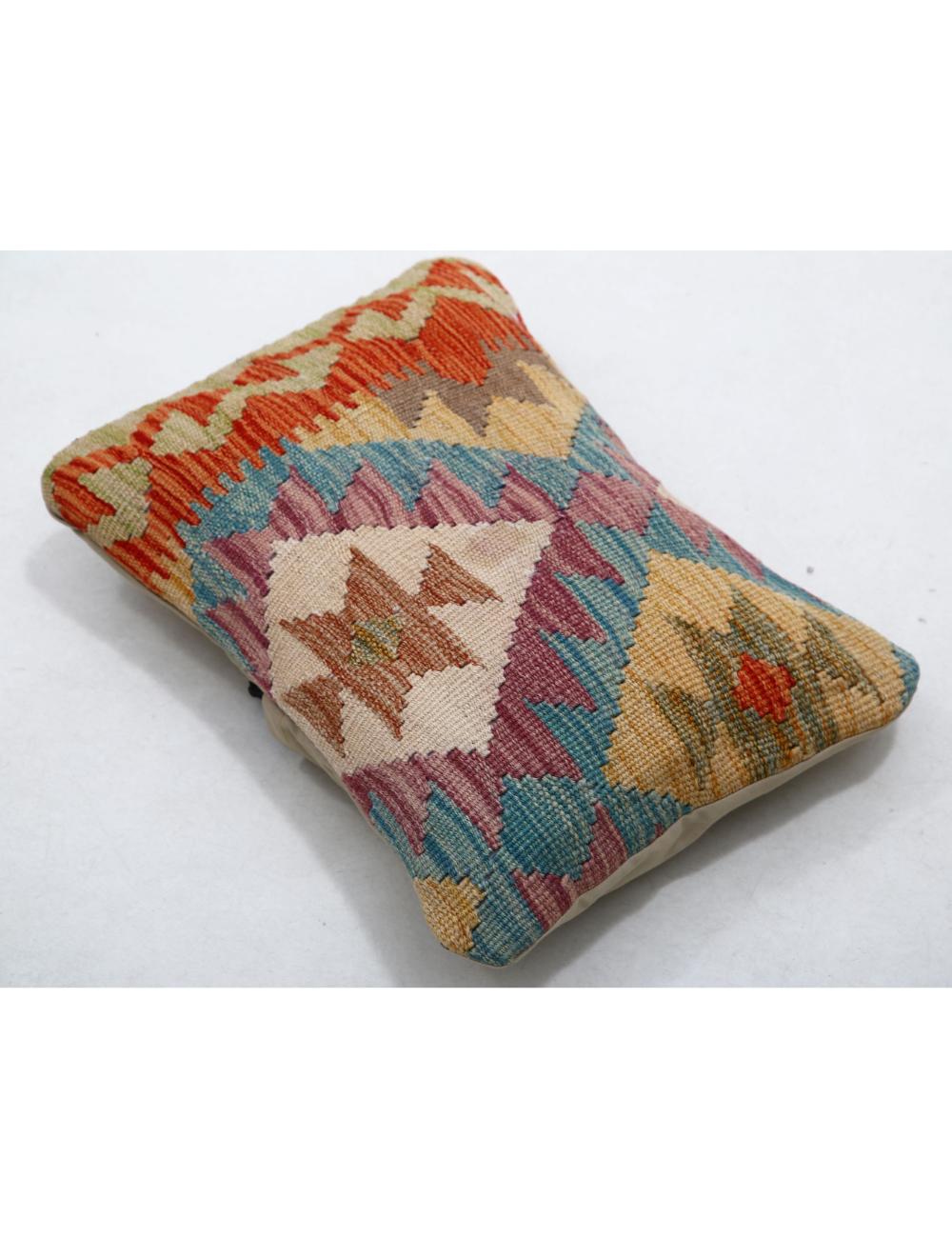 Hand Woven Tribal Multi Color Geometric Wool Pillow - 1'0'' x 1'5'' Arteverk Arteverk Rugs