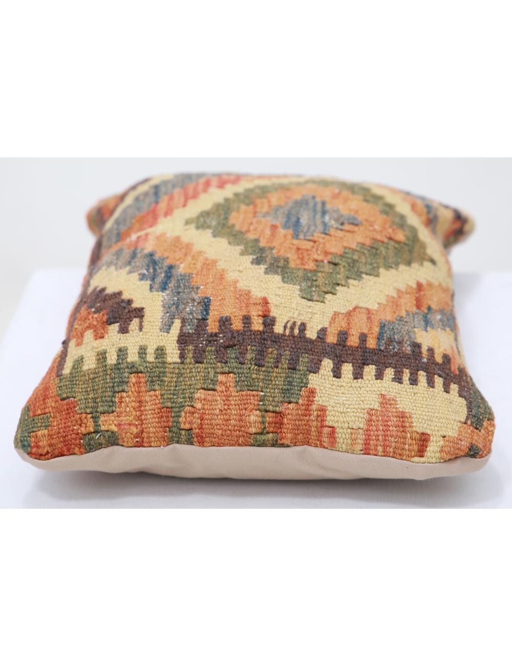 Hand Woven Tribal Multi Color Geometric Wool Pillow - 1'0'' x 1'5'' Arteverk Arteverk Rugs