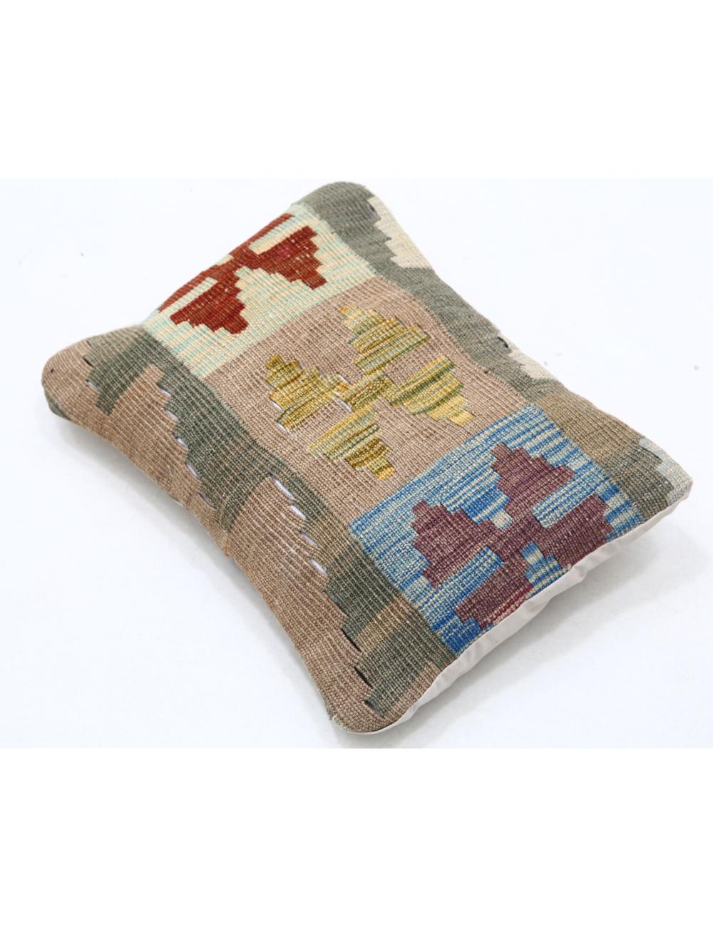 Hand Woven Tribal Multi Color Geometric Wool Pillow - 1'0'' x 1'5'' Arteverk Arteverk Rugs