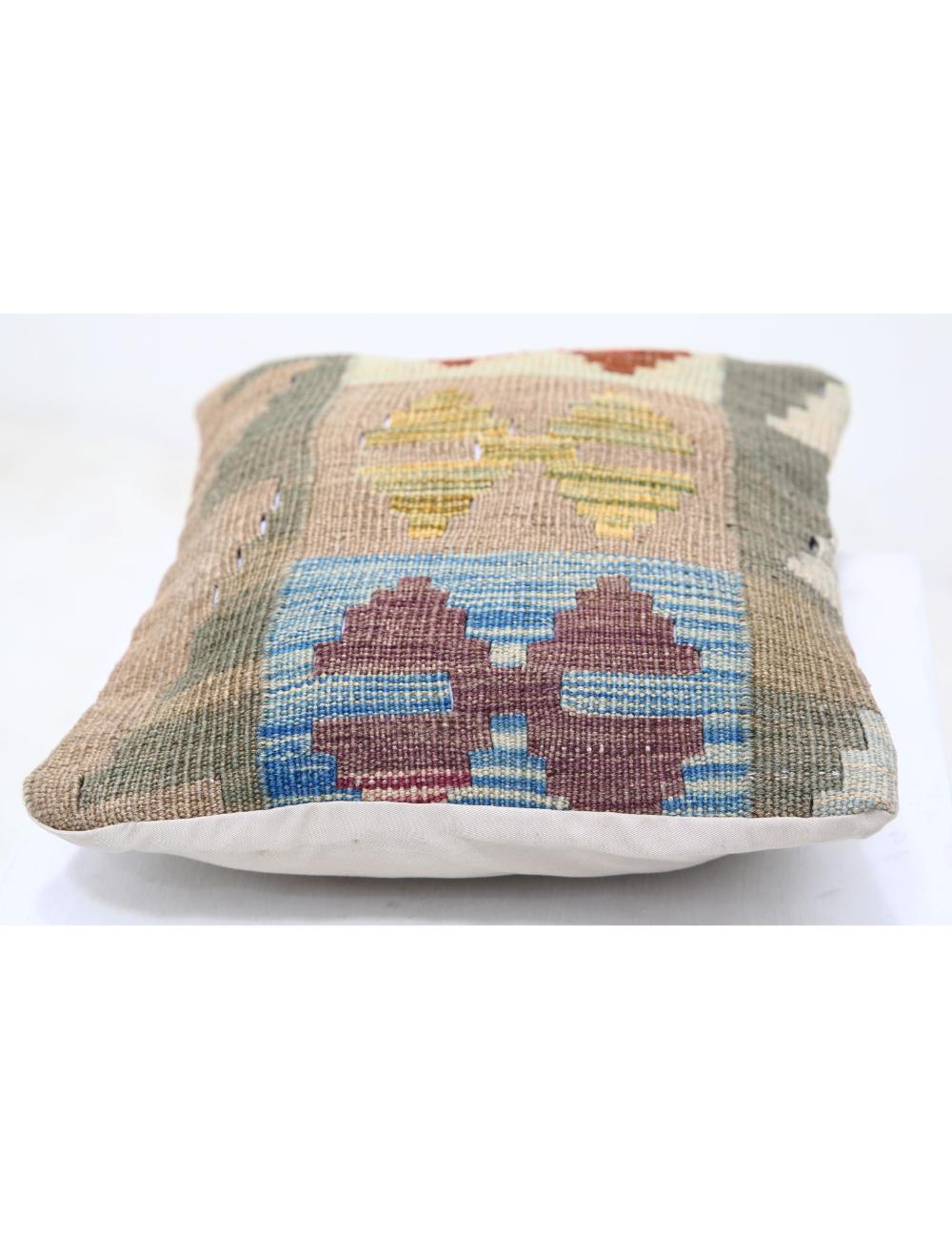 Hand Woven Tribal Multi Color Geometric Wool Pillow - 1'0'' x 1'5'' Arteverk Arteverk Rugs