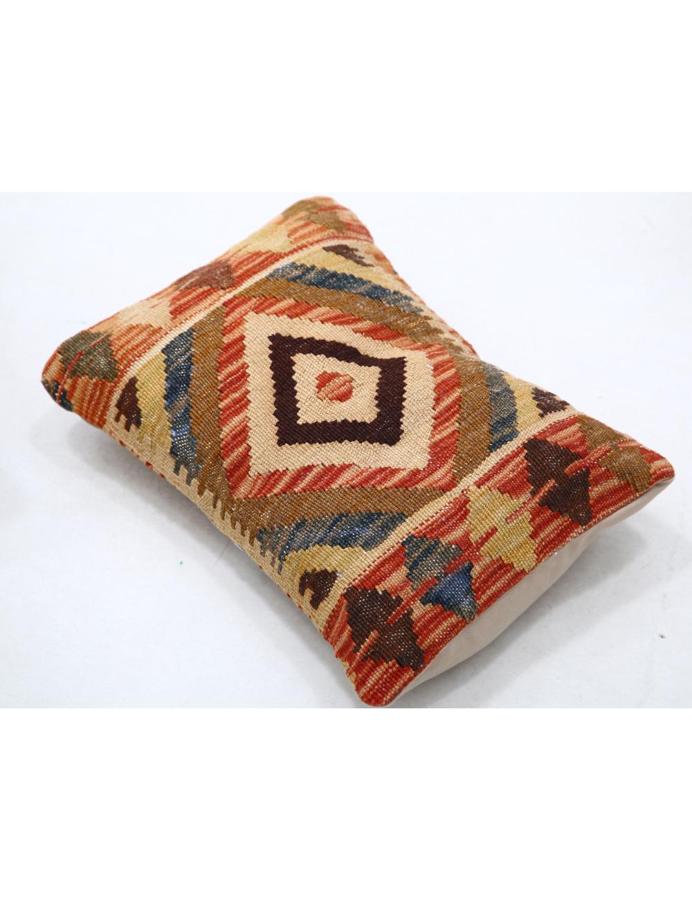 Hand Woven Tribal Multi Color Geometric Wool Pillow - 1'0'' x 1'5'' Arteverk Arteverk Rugs