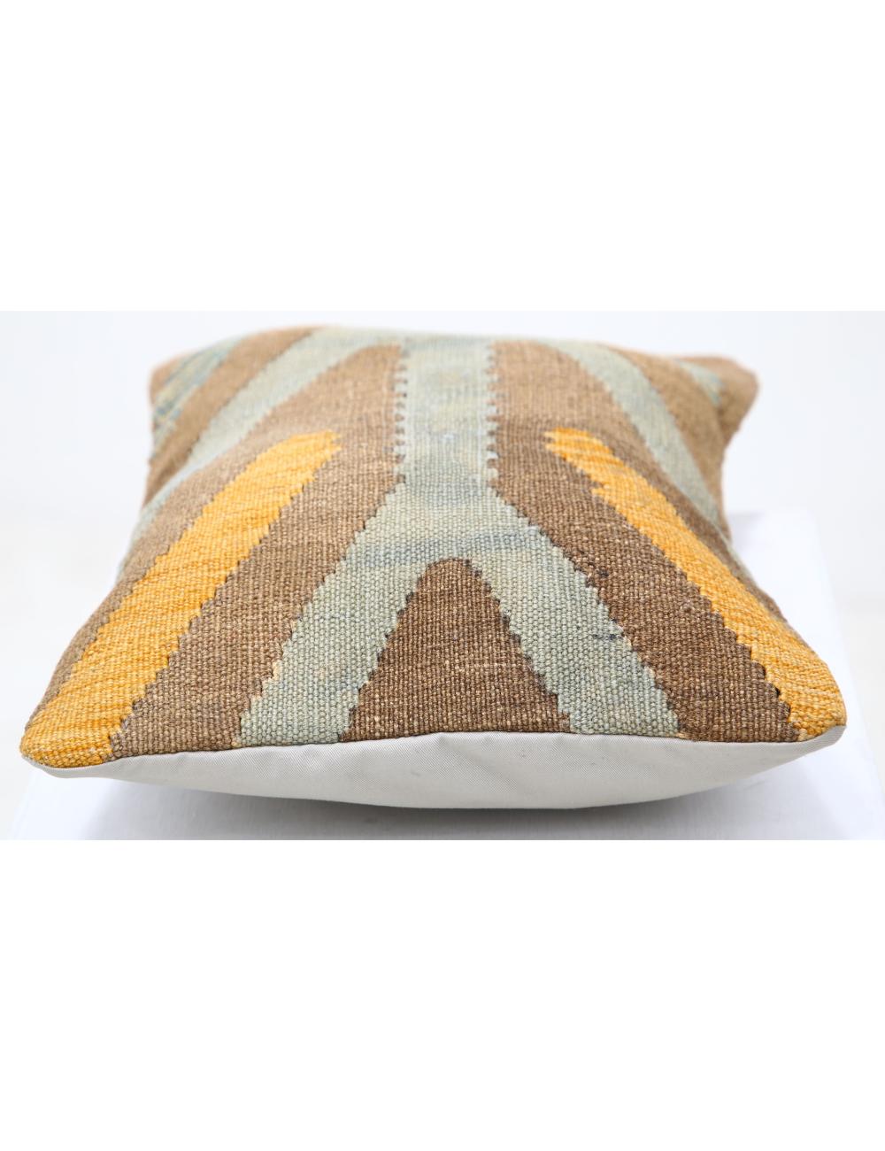 Hand Woven Tribal Multi Color Geometric Wool Pillow - 1'0'' x 1'5'' Arteverk Arteverk Rugs