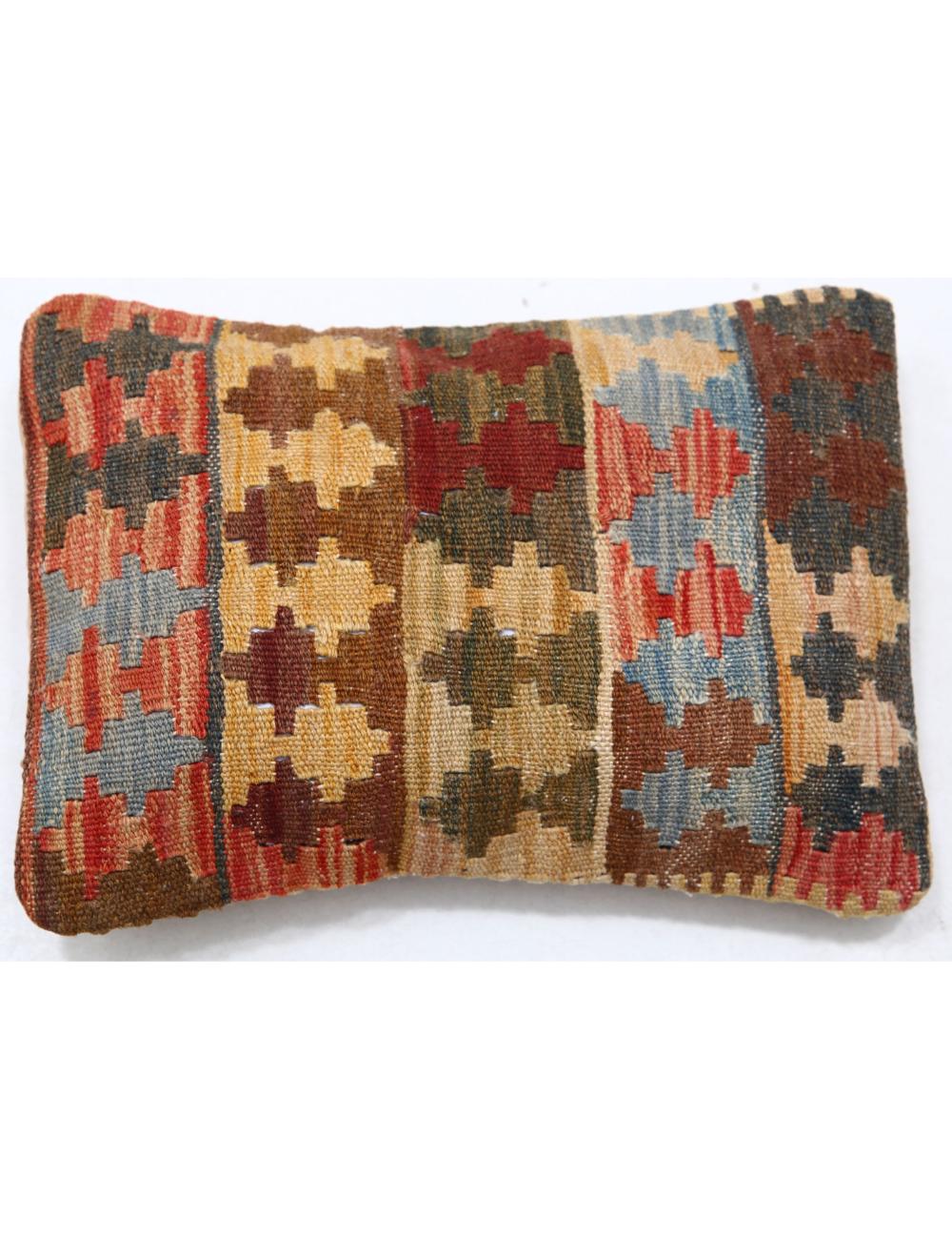 Hand Woven Tribal Multi Color Geometric Wool Pillow - 1'0'' x 1'5'' Arteverk Arteverk Rugs