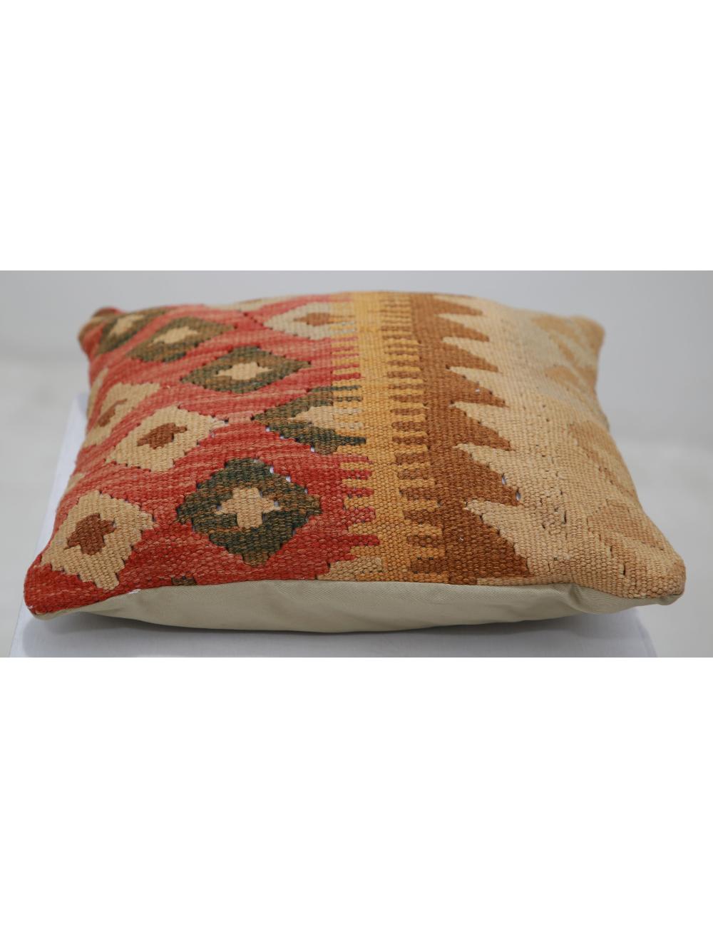 Hand Woven Tribal Multi Color Geometric Wool Pillow - 1'5'' x 1'5'' Arteverk Arteverk Rugs