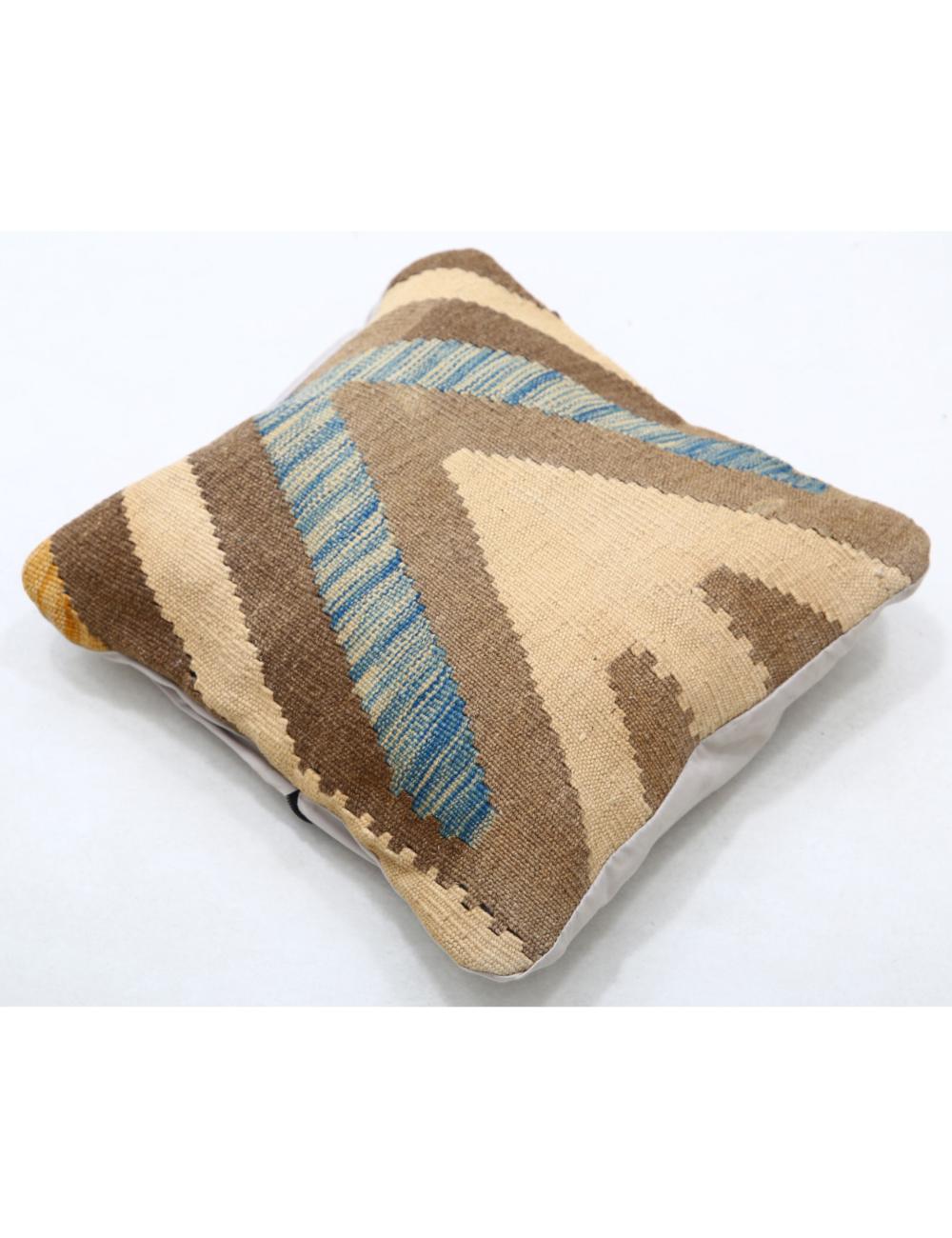 Hand Woven Tribal Multi Color Geometric Wool Pillow - 1'5'' x 1'5'' Arteverk Arteverk Rugs