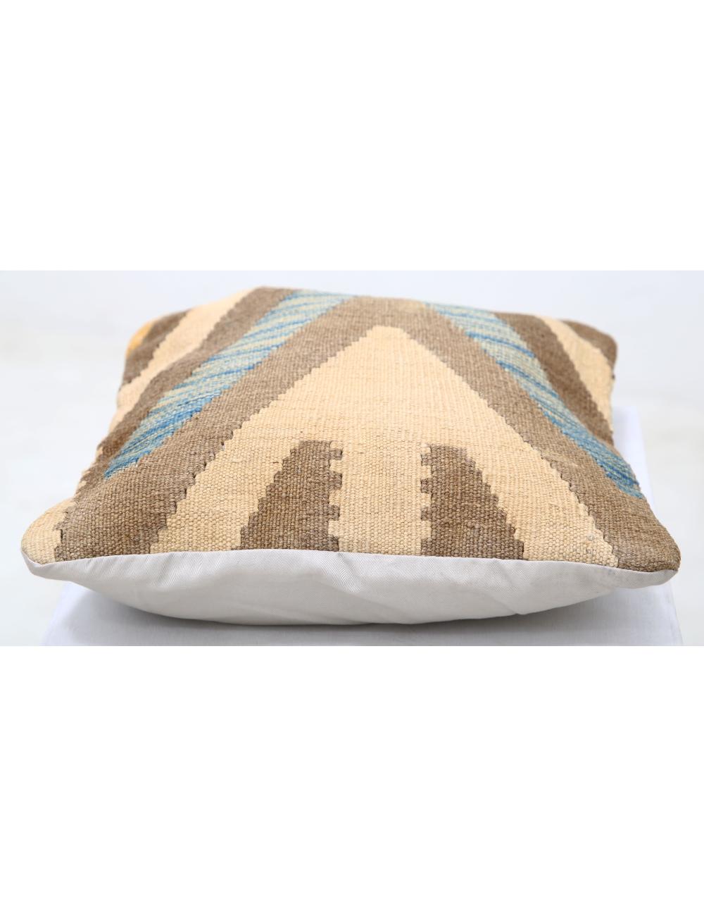 Hand Woven Tribal Multi Color Geometric Wool Pillow - 1'5'' x 1'5'' Arteverk Arteverk Rugs