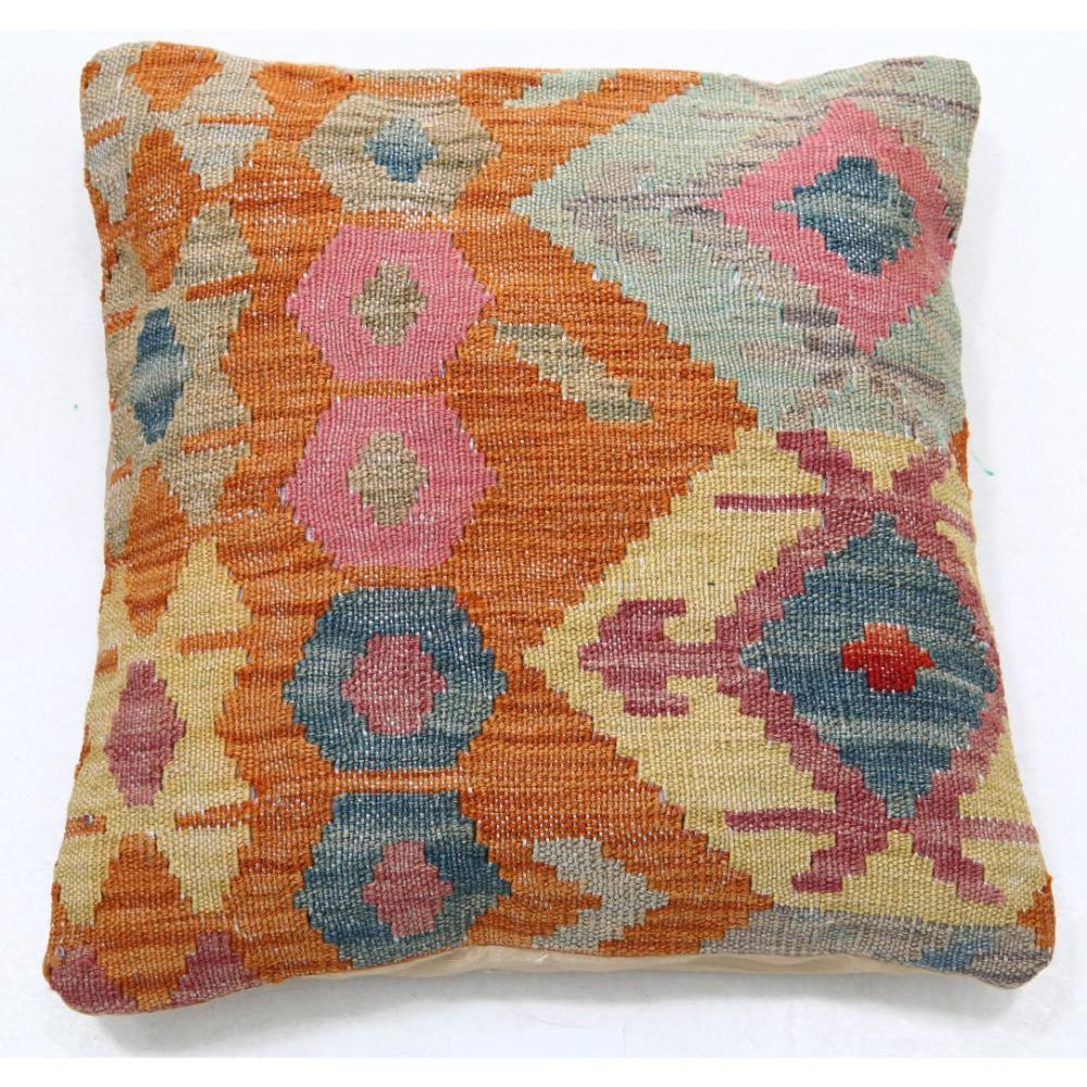 Hand Woven Tribal  Wool Pillow - 1'5'' x 1'5''