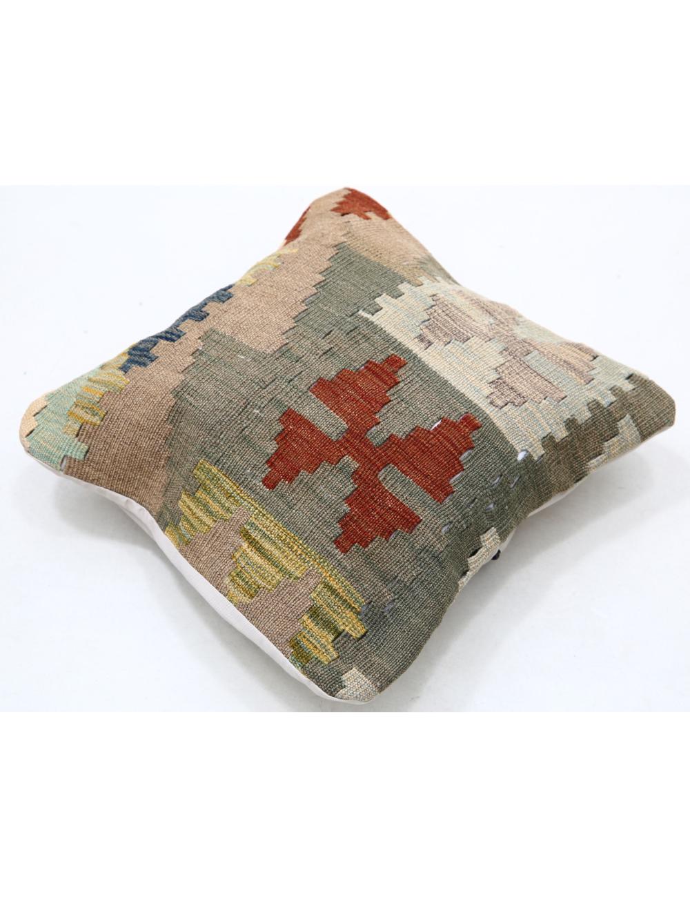 Hand Woven Tribal Multi Color Geometric Wool Pillow - 1'5'' x 1'5'' Arteverk Arteverk Rugs