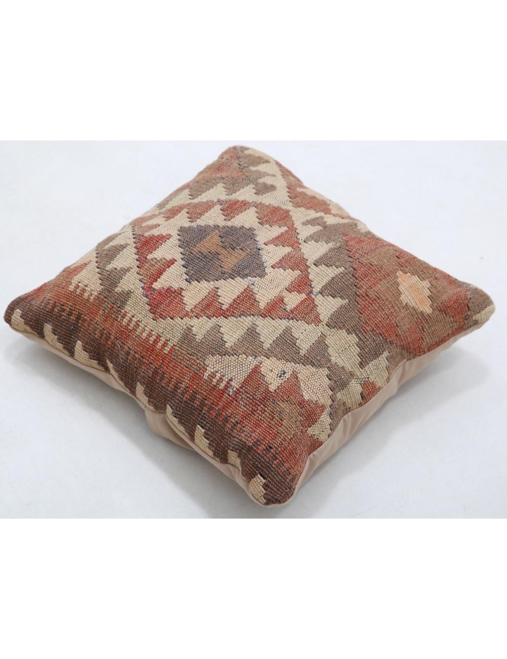 Hand Woven Tribal Multi Color Geometric Wool Pillow - 1'5'' x 1'5'' Arteverk Arteverk Rugs