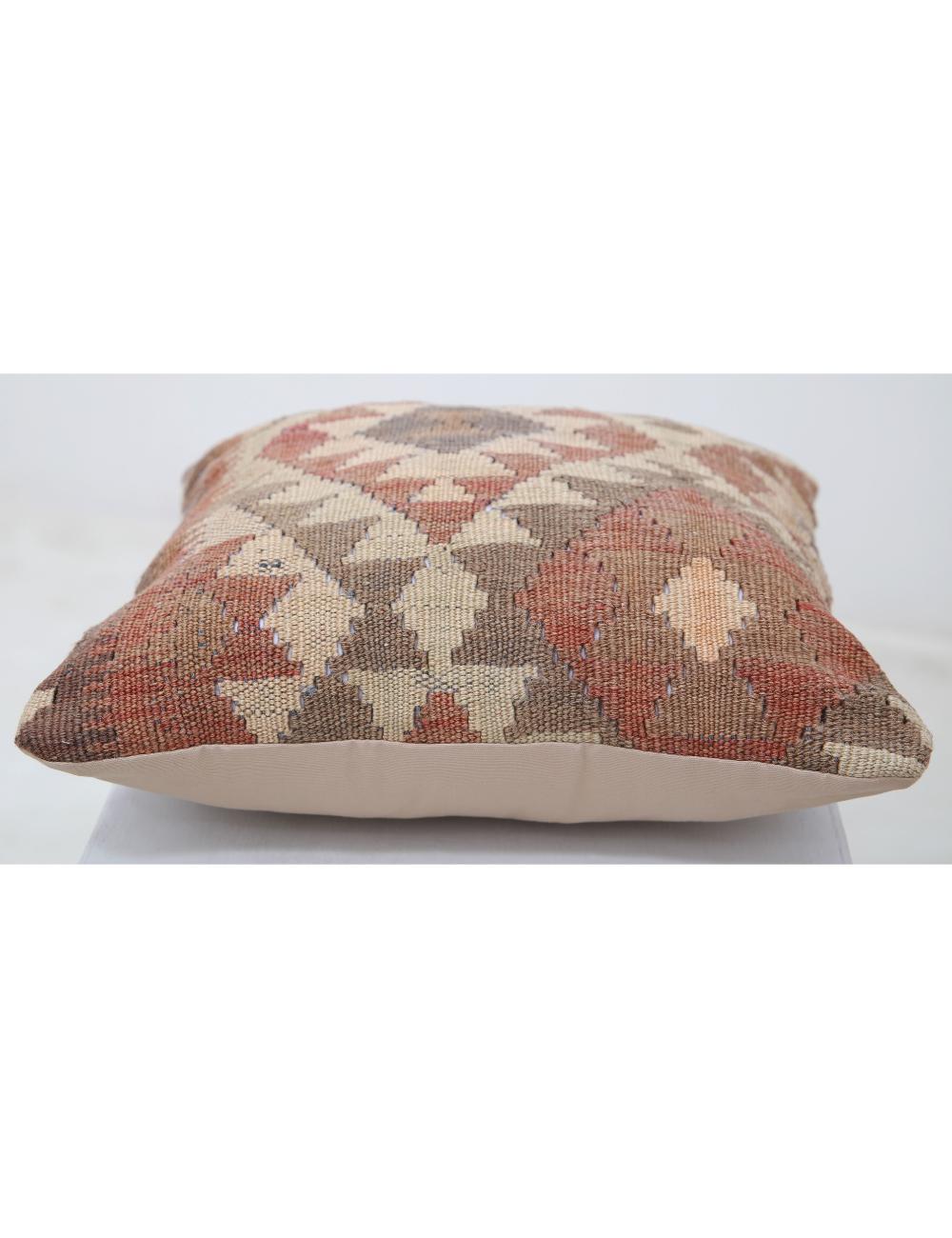 Hand Woven Tribal Multi Color Geometric Wool Pillow - 1'5'' x 1'5'' Arteverk Arteverk Rugs