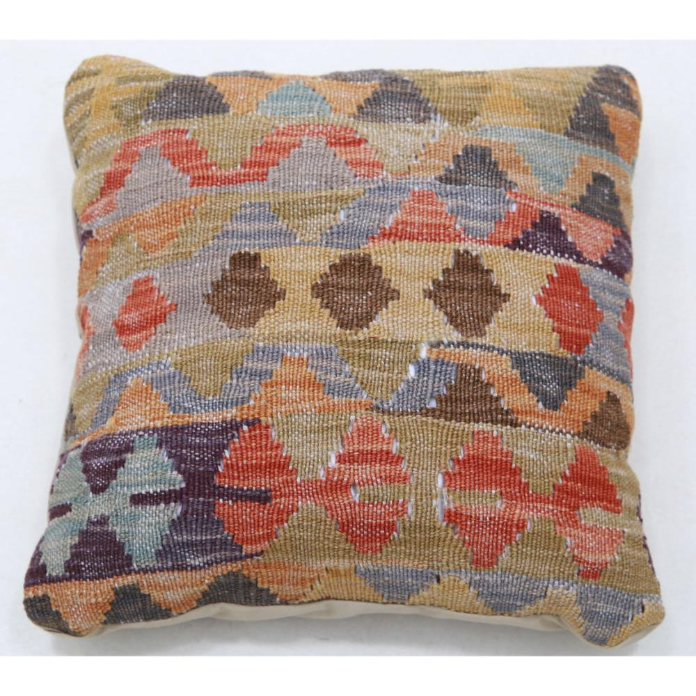 Hand Woven Tribal  Wool Pillow - 1'5'' x 1'5''