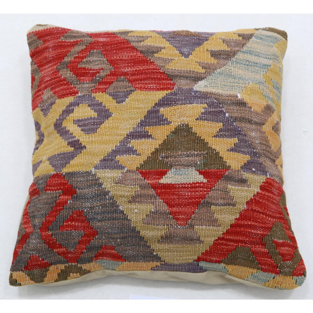 Hand Woven Tribal  Wool Pillow - 1'5'' x 1'5''