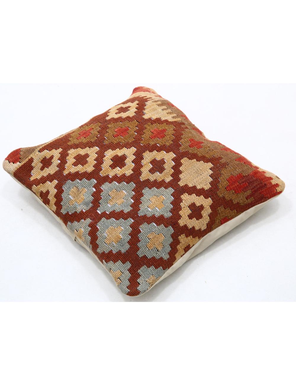 Hand Woven Tribal Multi Color Geometric Wool Pillow - 1'5'' x 1'5'' Arteverk Arteverk Rugs