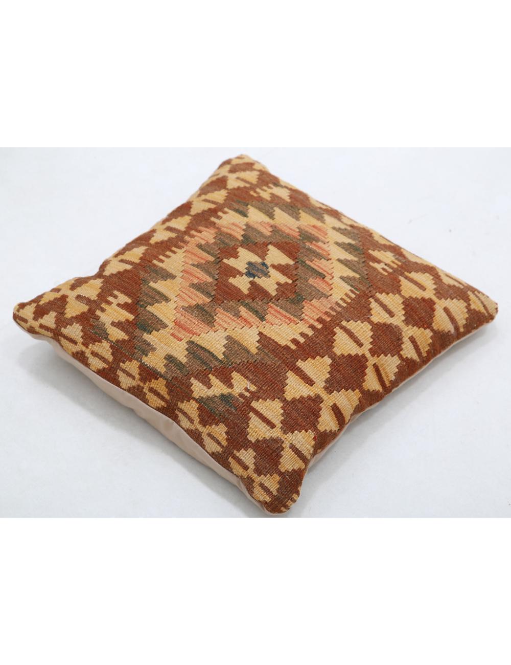 Hand Woven Tribal Multi Color Geometric Wool Pillow - 1'5'' x 1'5'' Arteverk Arteverk Rugs