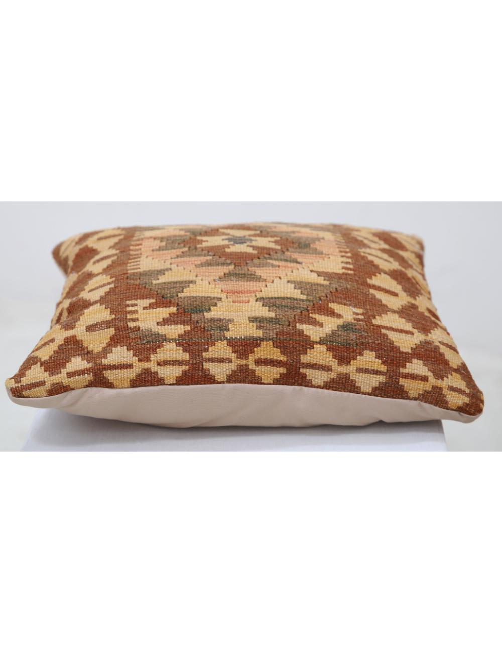 Hand Woven Tribal Multi Color Geometric Wool Pillow - 1'5'' x 1'5'' Arteverk Arteverk Rugs