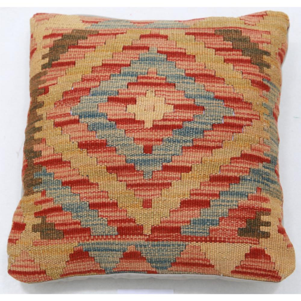 Cojín Tribal de Lana Tejido a Mano - 1'5'' x 1'5''