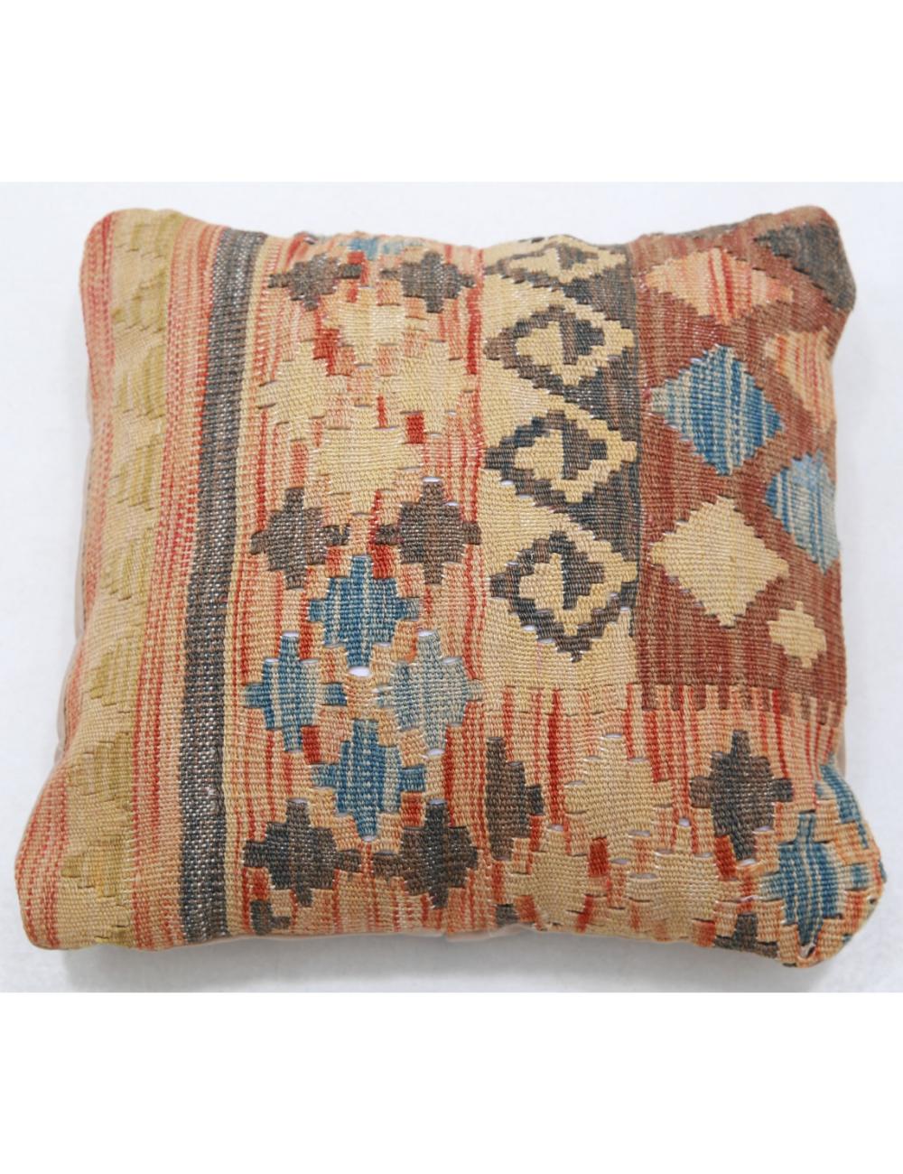 Hand Woven Tribal Multi Color Geometric Wool Pillow - 1&#39;5&#39;&#39; x 1&#39;5&#39;&#39; Arteverk Arteverk Rugs
