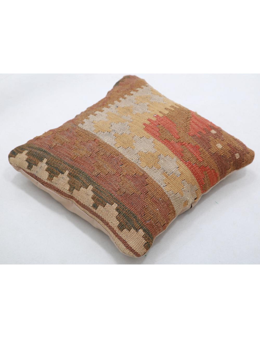 Hand Woven Tribal Multi Color Geometric Wool Pillow - 1'5'' x 1'5'' Arteverk Arteverk Rugs