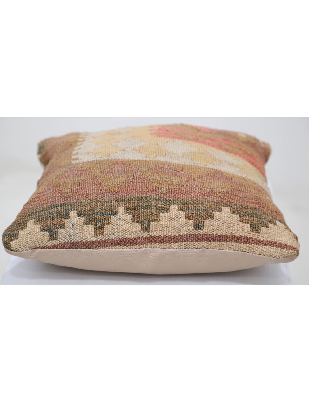 Hand Woven Tribal Multi Color Geometric Wool Pillow - 1'5'' x 1'5'' Arteverk Arteverk Rugs