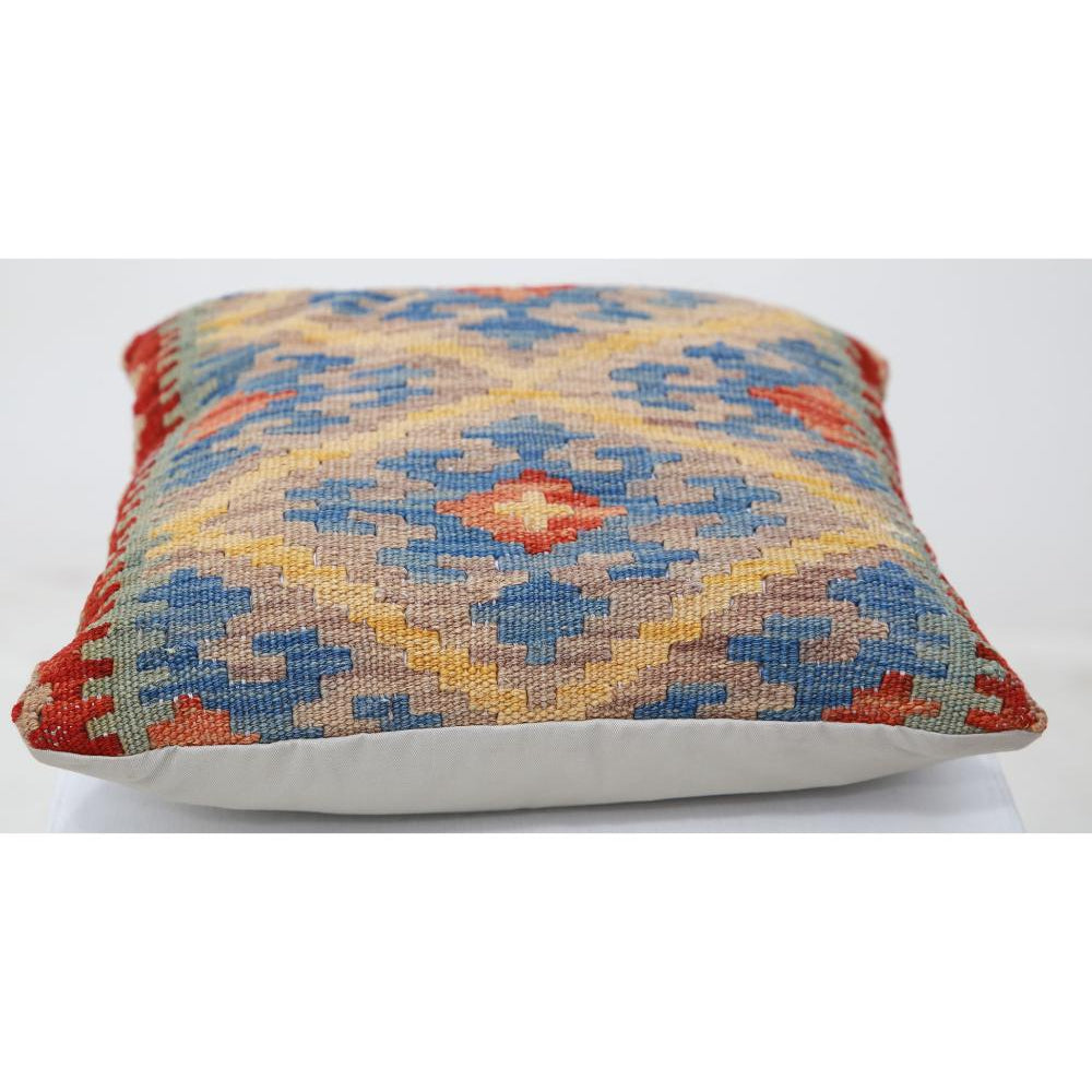 Almohada tribal de lana tejida a mano - 1'5'' x 1'5''