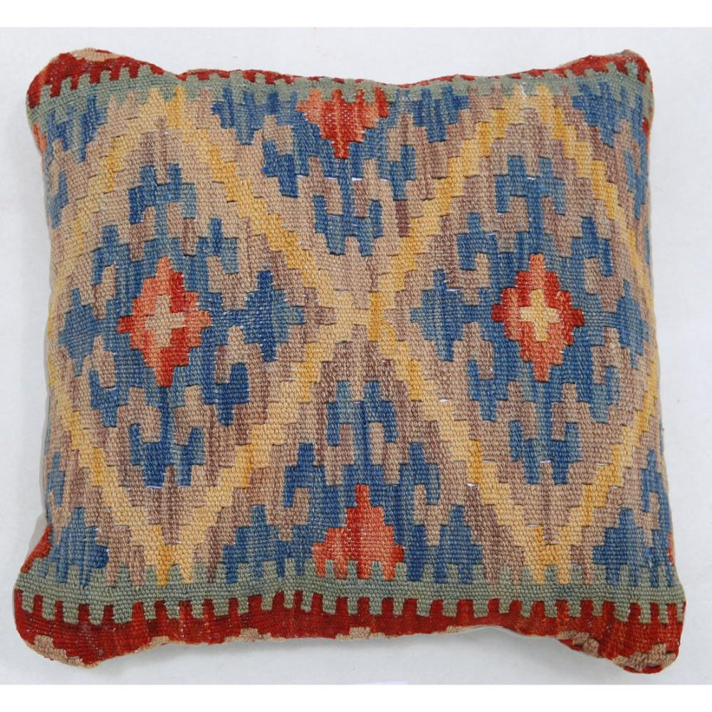 Almohada tribal de lana tejida a mano - 1'5'' x 1'5''