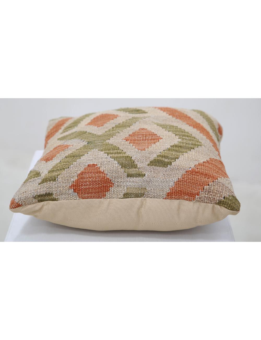 Hand Woven Tribal Multi Color Geometric Wool Pillow - 1'5'' x 1'5'' Arteverk Arteverk Rugs