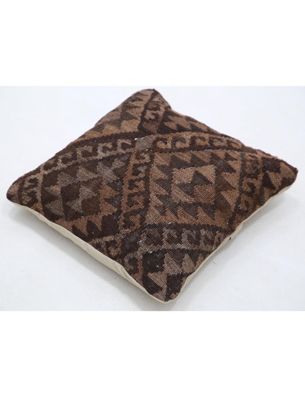 Hand Woven Tribal Multi Color Geometric Wool Pillow - 1'5'' x 1'5'' Arteverk Arteverk Rugs