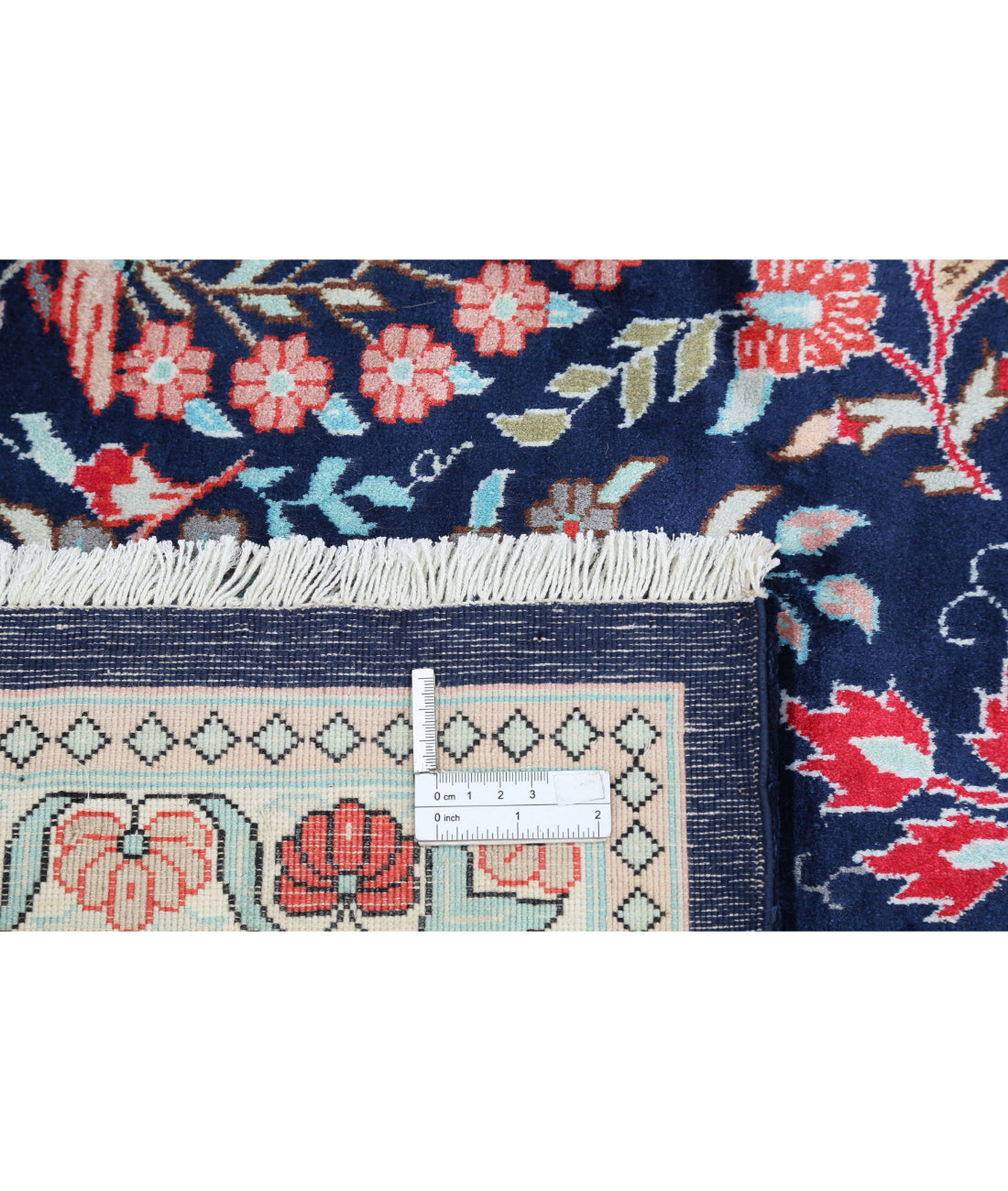 Hand Knotted Traditional Floral Bamboo Silk Rug - 8'0'' x 9'11'' 8'0'' x 9'11'' (120 X 360) / Blue / Red