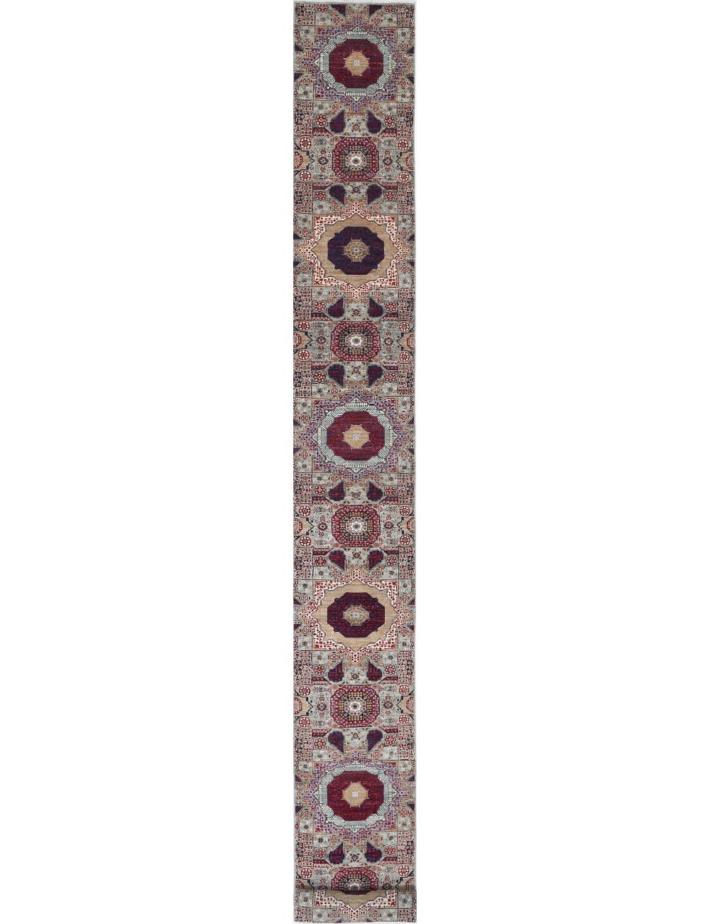 Hand Knotted Mamluk Wool Rug - 2'6'' x 27'6'' Arteverk