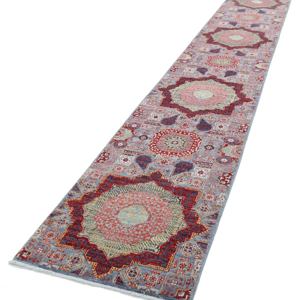 Hand Knotted Mamluk Wool Rug - 2'7'' x 14'10''