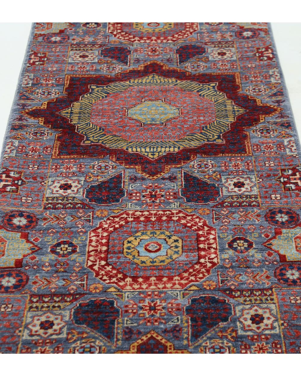 Hand Knotted Mamluk Wool Rug - 2'7'' x 14'10''