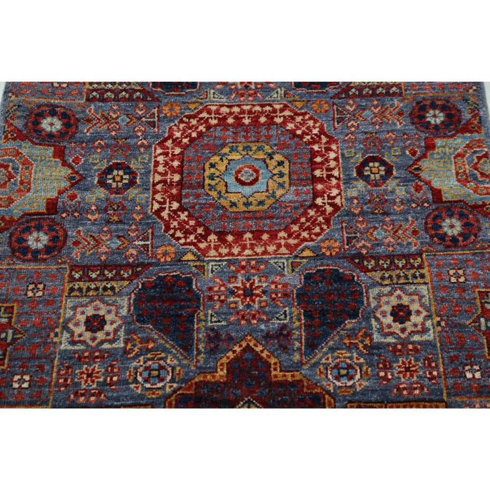 Hand Knotted Mamluk Wool Rug - 2'7'' x 14'10''