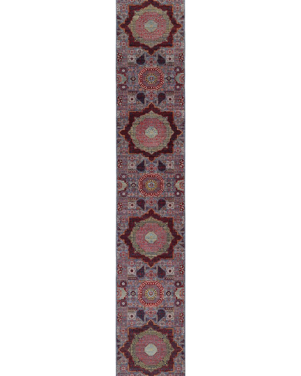 Hand Knotted Mamluk Wool Rug - 2'7'' x 14'10''