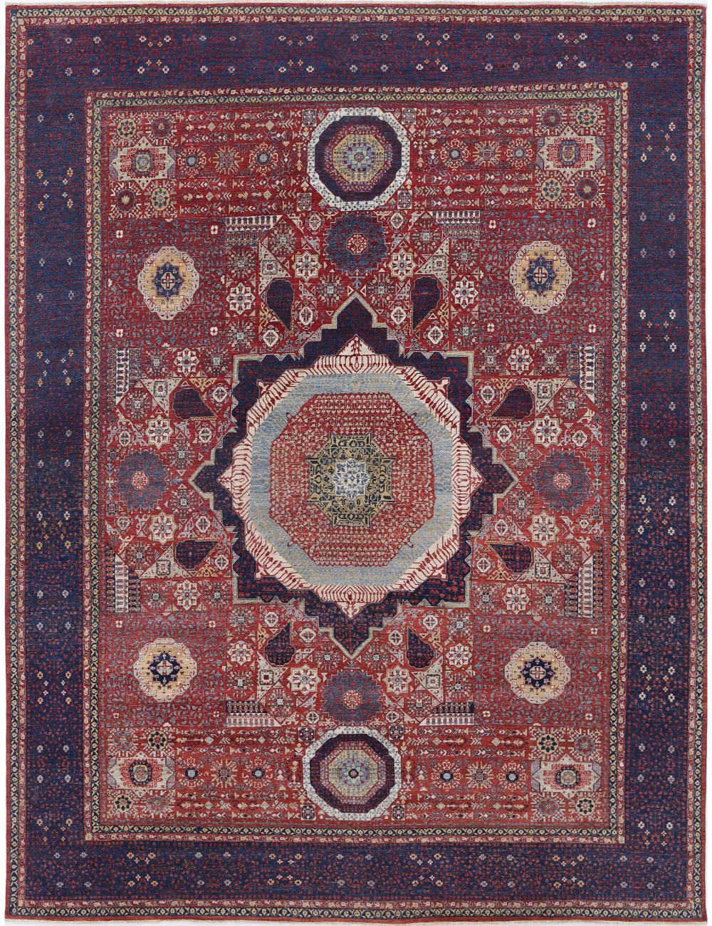 Hand Knotted Fine Mamluk Wool Rug - 11'8'' x 14'11'' Arteverk Arteverk Rugs