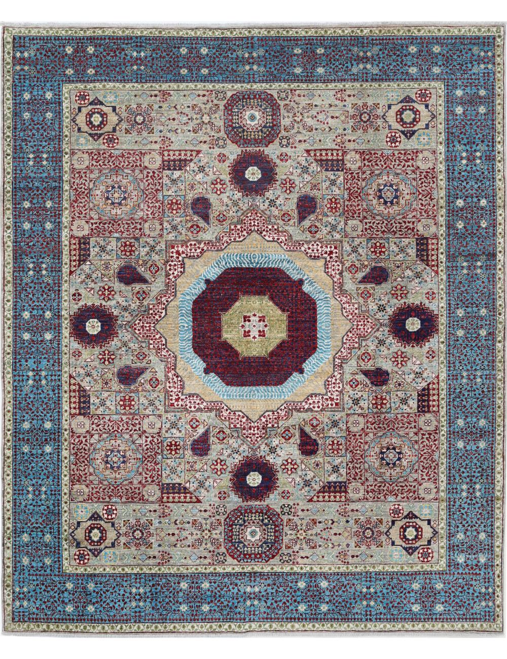 Hand Knotted Mamluk Wool Rug - 8&#39;2&#39;&#39; x 9&#39;10&#39;&#39; Arteverk Arteverk Rugs