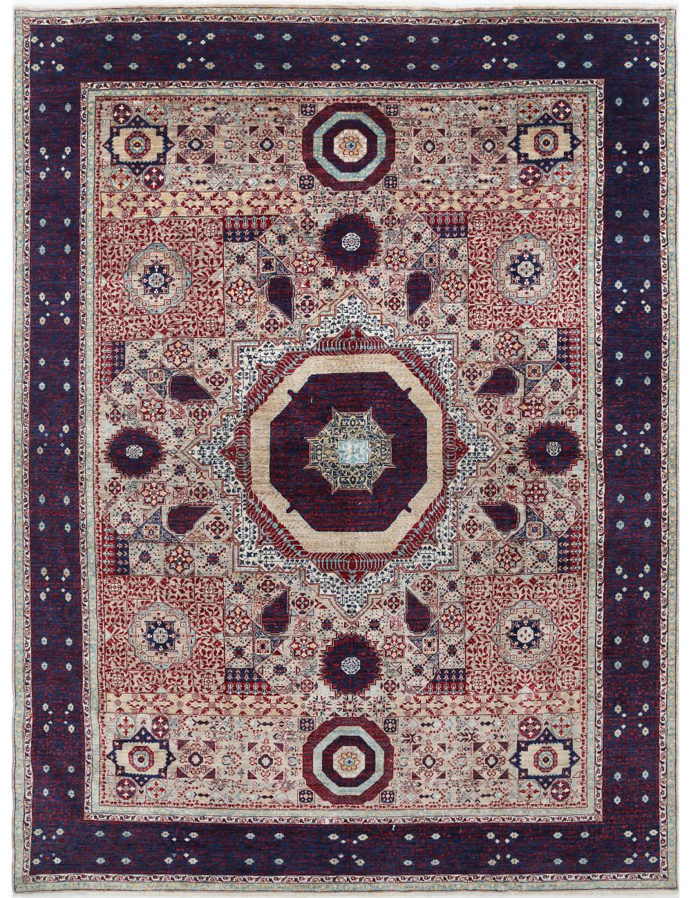 Hand Knotted Fine Mamluk Wool Rug - 8&#39;8&#39;&#39; x 12&#39;0&#39;&#39; Arteverk Arteverk Rugs