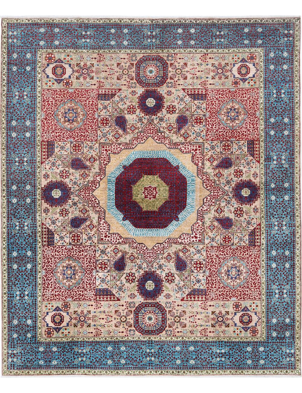 Hand Knotted Mamluk Wool Rug - 8&#39;2&#39;&#39; x 9&#39;10&#39;&#39; Arteverk Arteverk Rugs