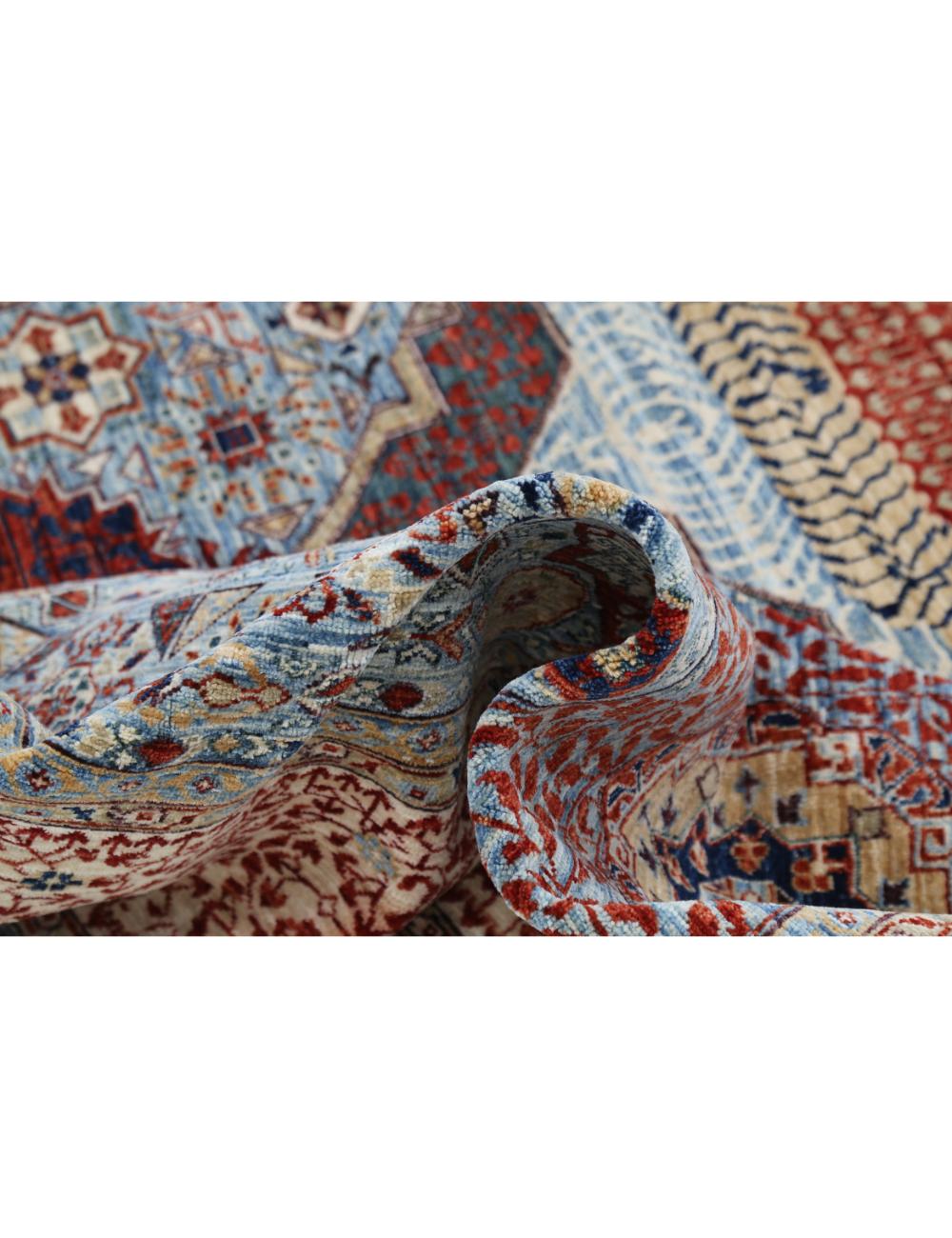Hand Knotted Fine Mamluk Wool Rug - 8'1'' x 9'9'' Arteverk Arteverk Rugs