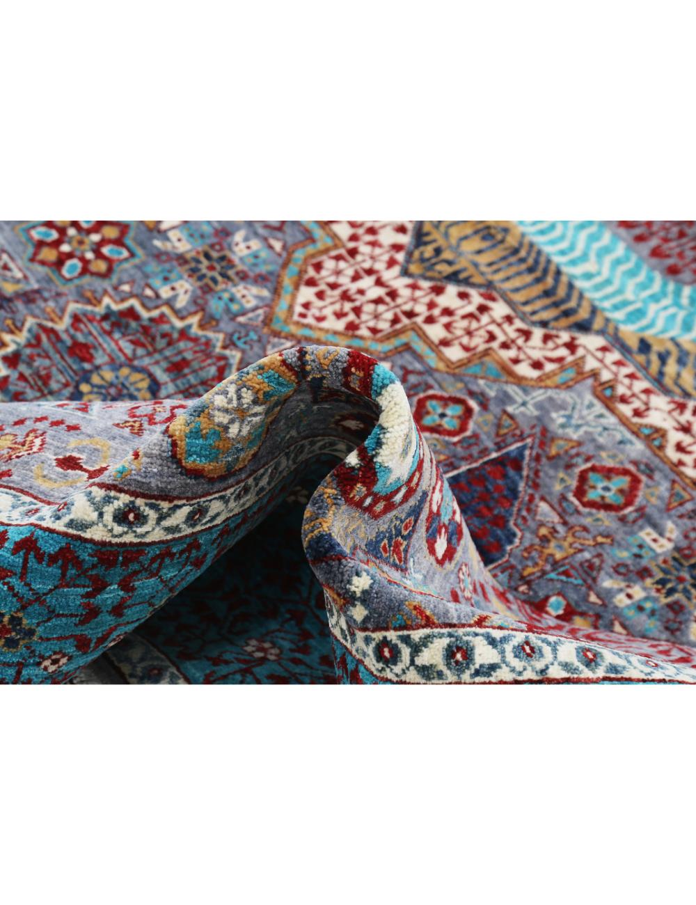 Hand Knotted Mamluk Wool Rug - 9'1'' x 12'3'' Arteverk Arteverk Rugs