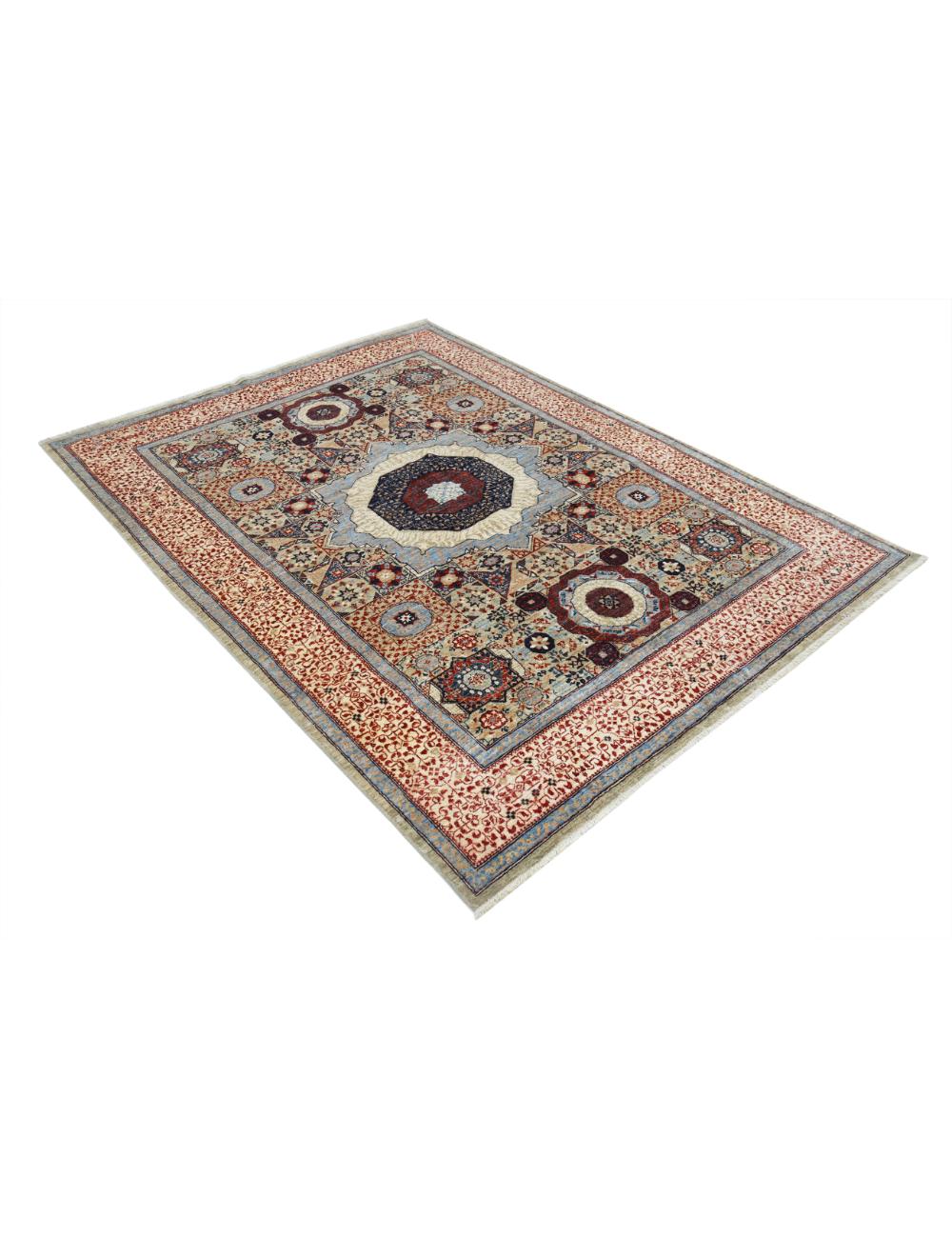 Hand Knotted Fine Mamluk Wool Rug - 4'11'' x 6'9'' Arteverk Arteverk Rugs