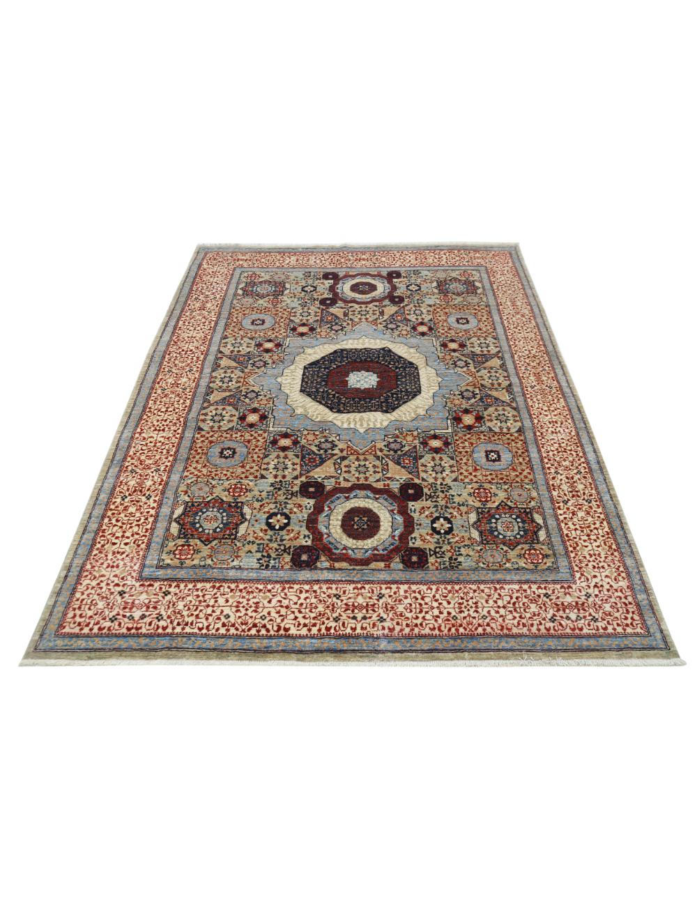 Hand Knotted Fine Mamluk Wool Rug - 4'11'' x 6'9'' Arteverk Arteverk Rugs