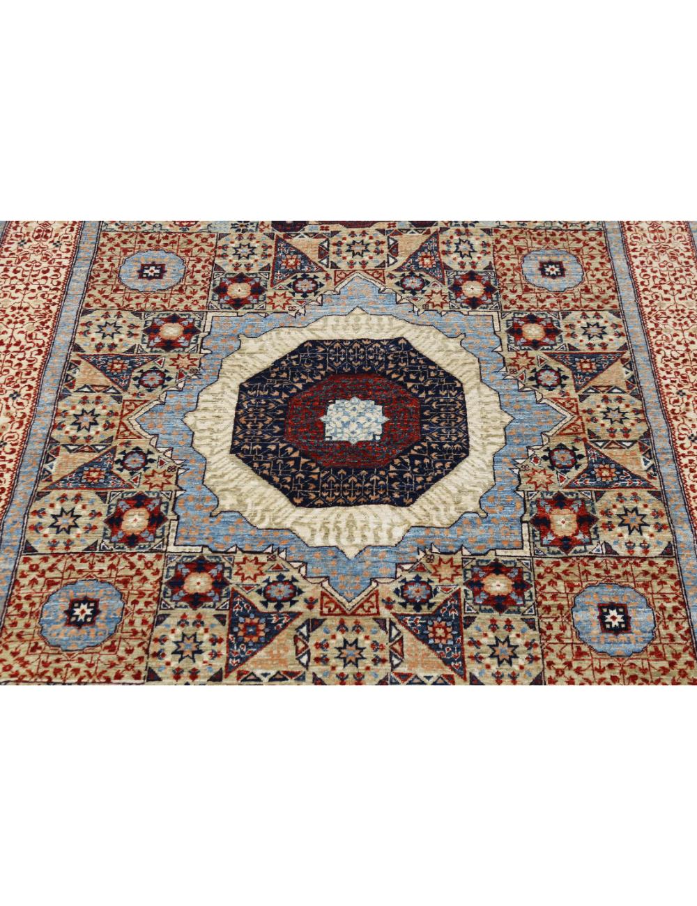 Hand Knotted Fine Mamluk Wool Rug - 4'11'' x 6'9'' Arteverk Arteverk Rugs