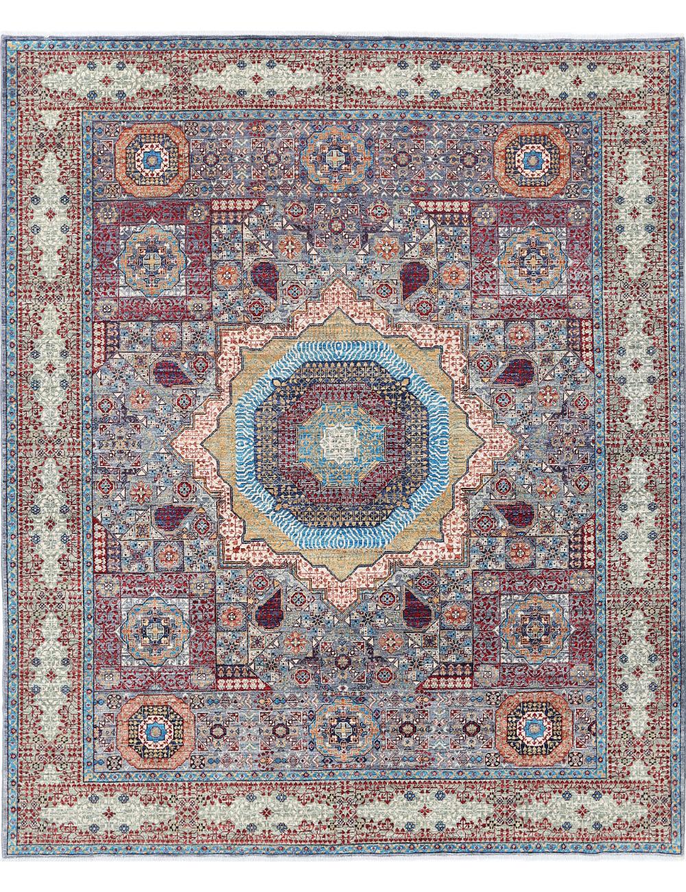 Hand Knotted Mamluk Wool Rug - 8&#39;2&#39;&#39; x 9&#39;9&#39;&#39; Arteverk Arteverk Rugs