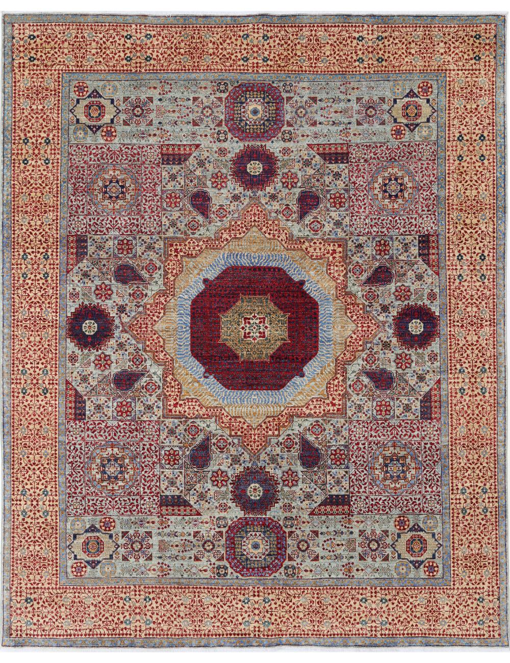 Hand Knotted Mamluk Wool Rug - 8&#39;1&#39;&#39; x 10&#39;0&#39;&#39; Arteverk Arteverk Rugs