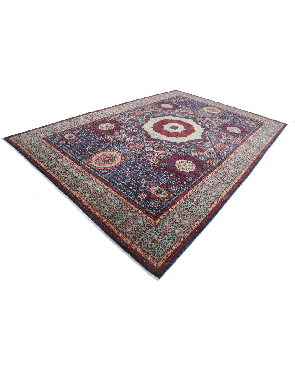 Alfombra de lana Mamluk fina anudada a mano - 9'10'' x 14'7''