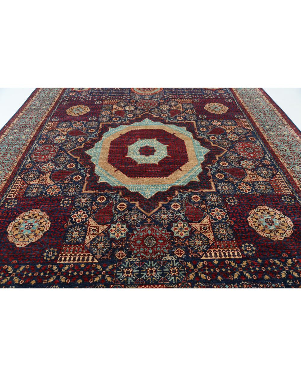 Alfombra de lana Mamluk fina anudada a mano - 9'10'' x 14'7''