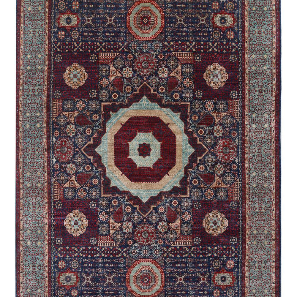 Alfombra de lana Mamluk fina anudada a mano - 9'10'' x 14'7''